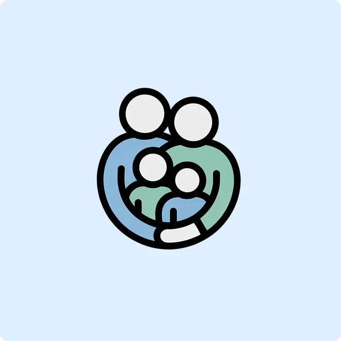 A family icon highlighting bonding moments through play.